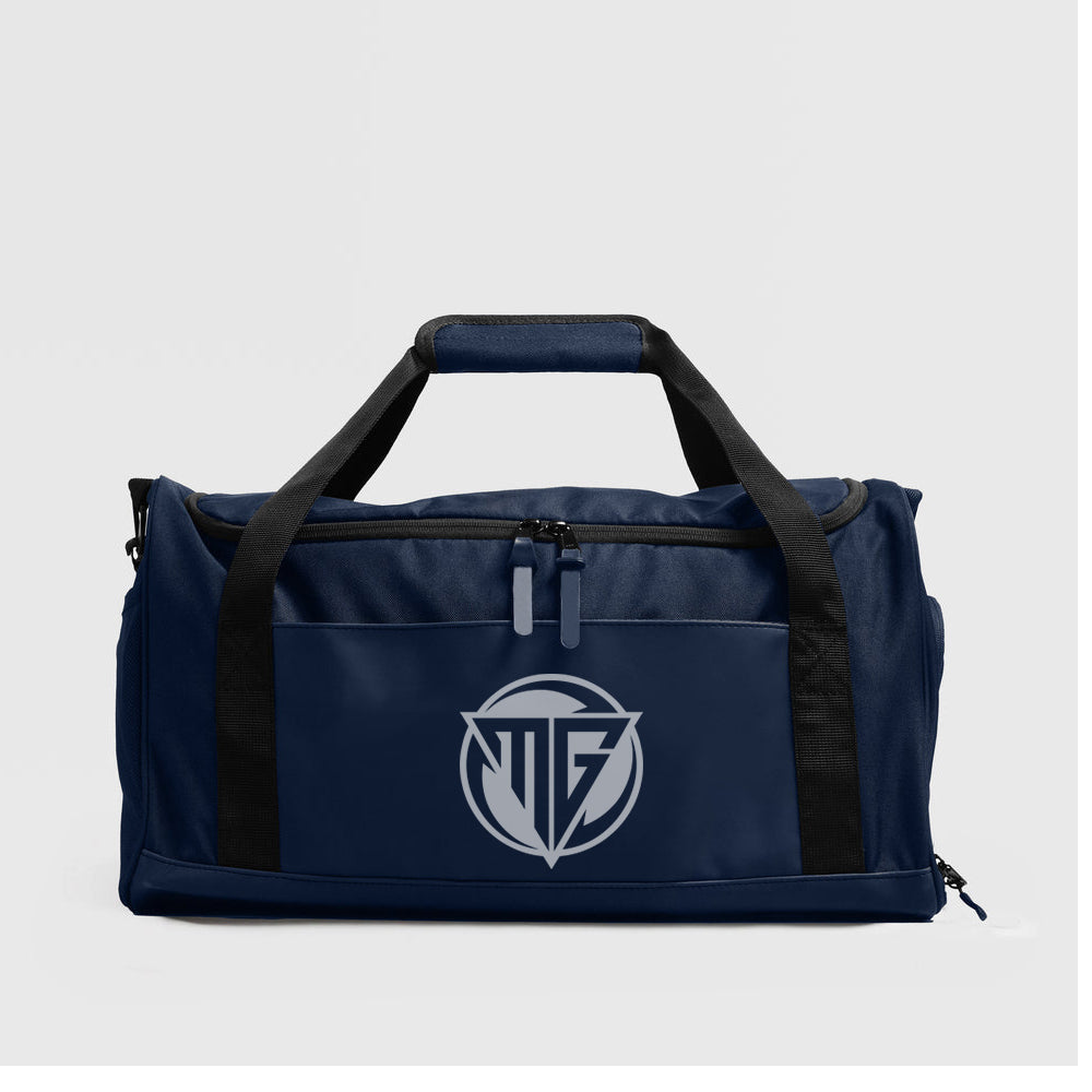 Blue duffle bag