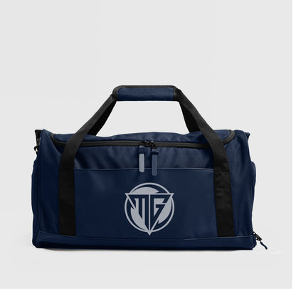 Blue duffle bag
