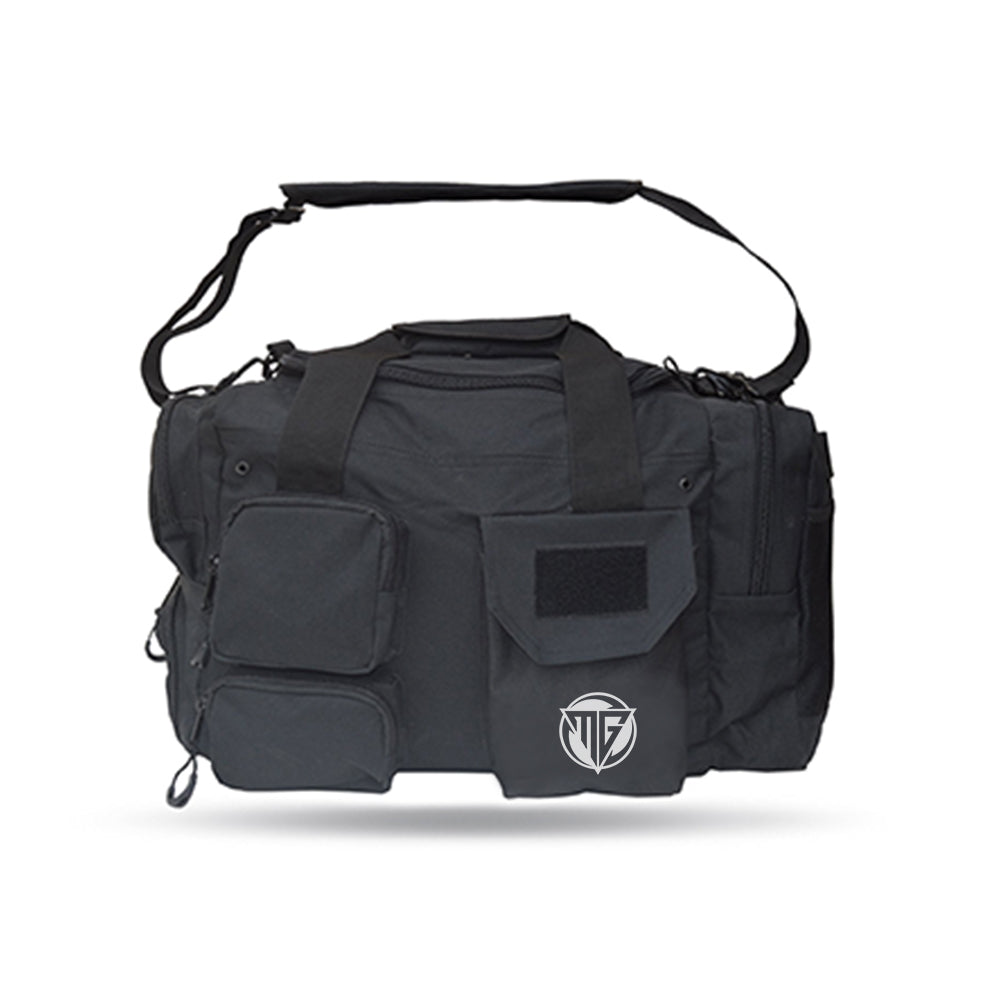 Black duffle bag