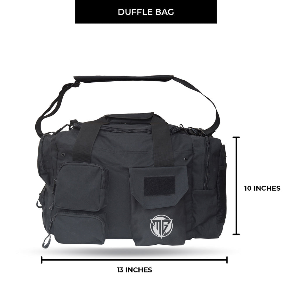 Black duffle bag
