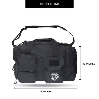 Black duffle bag