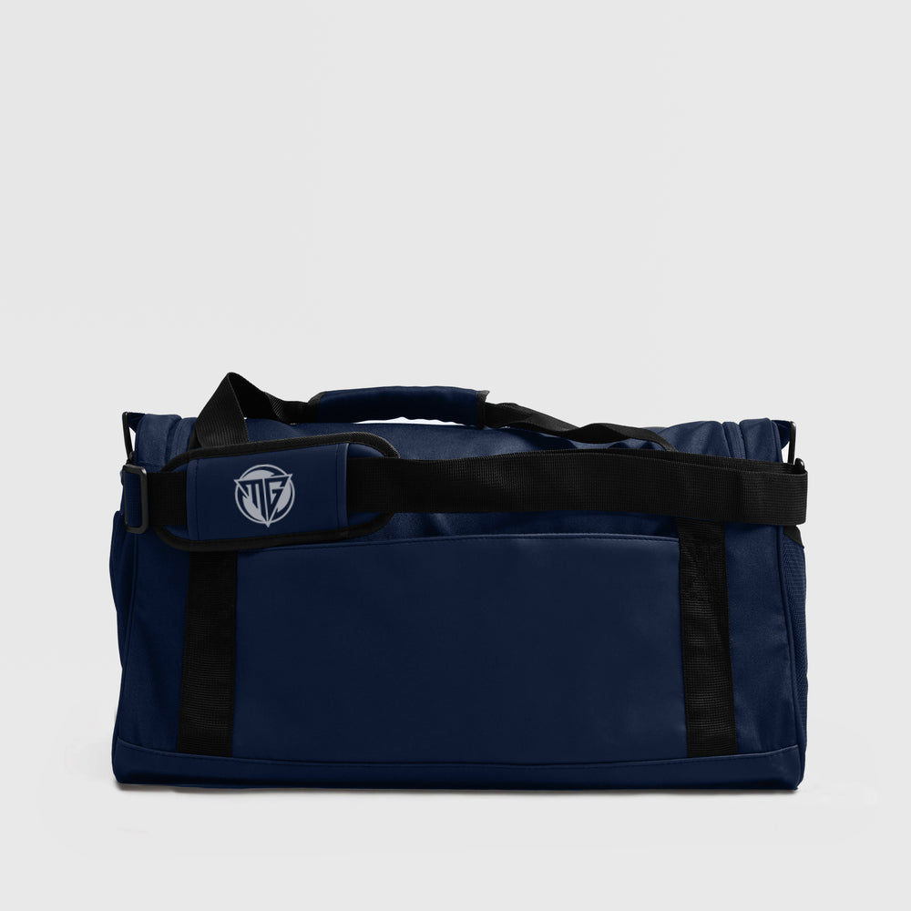 Blue duffle bag