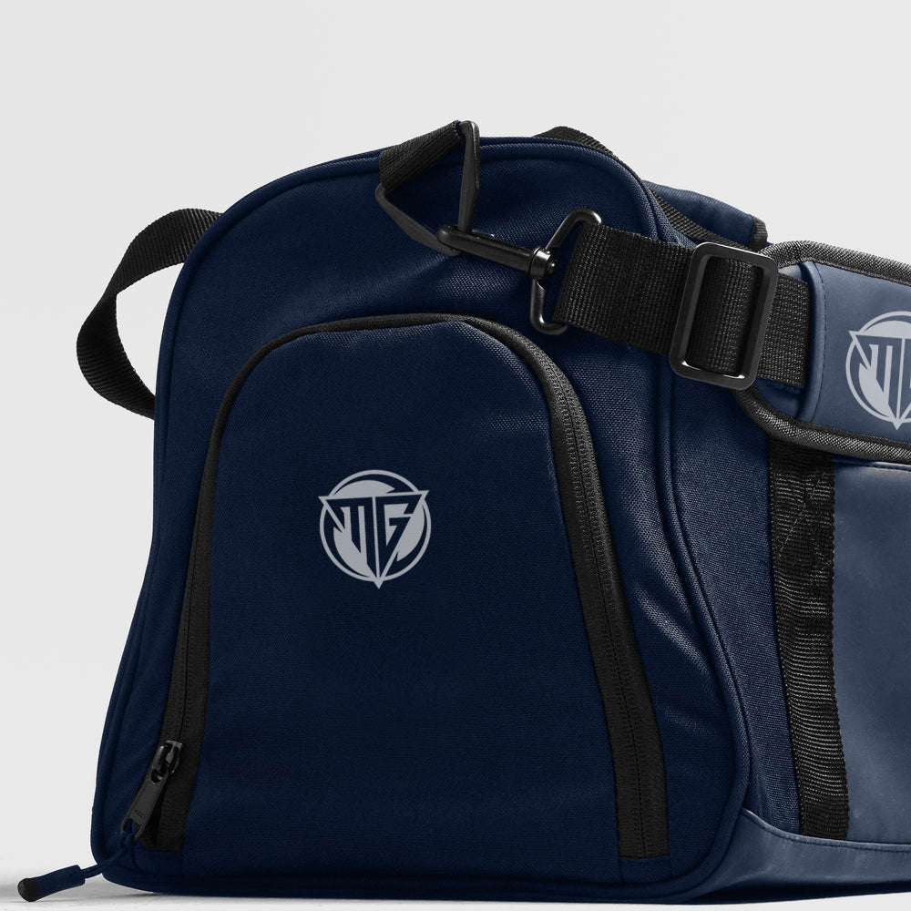 Blue duffle bag
