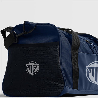 Blue duffle bag