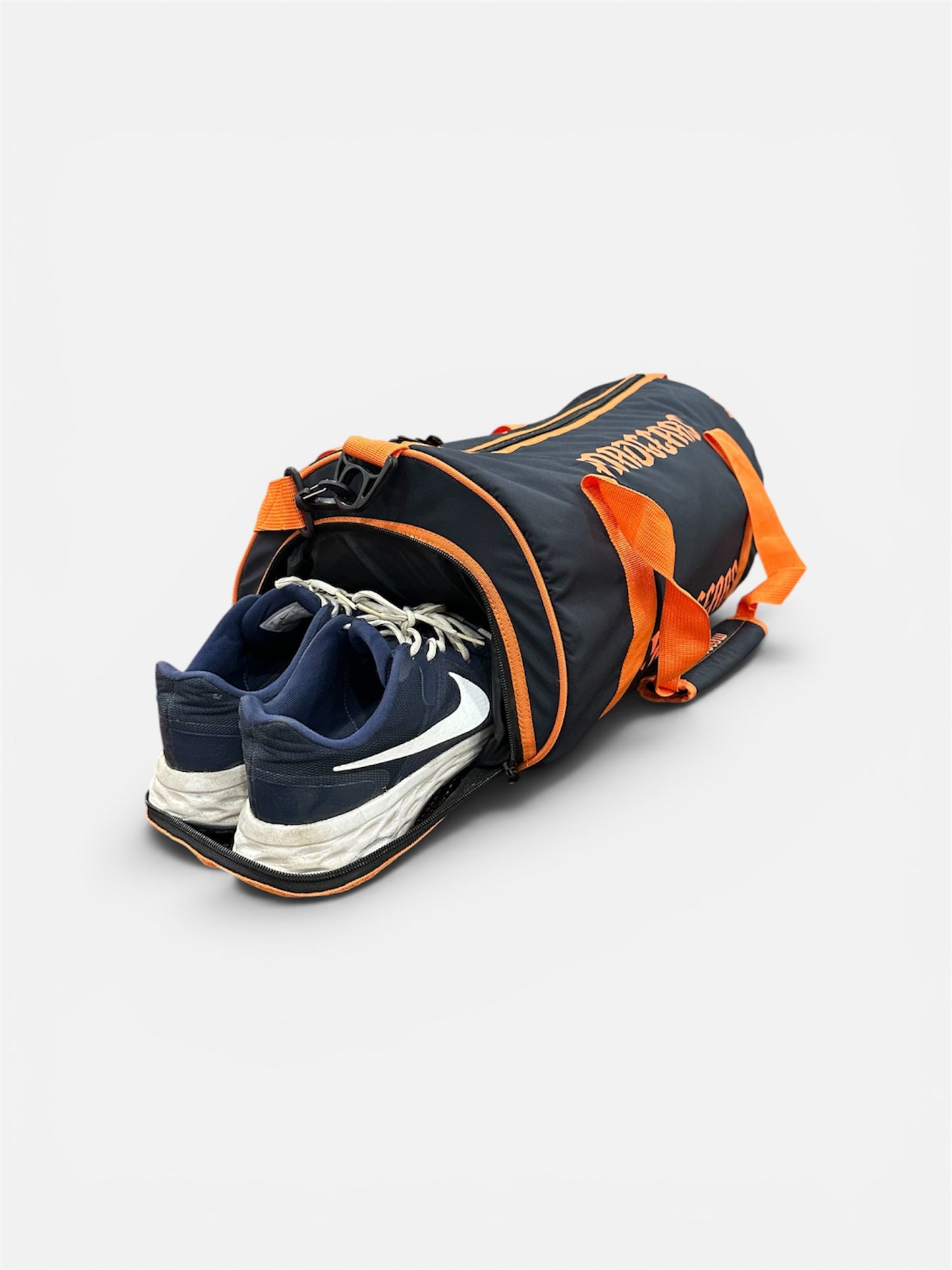 MADGEARS Premium Sports Duffle Bag with Shoe Compartment – Black & Orange