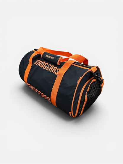 MADGEARS Premium Sports Duffle Bag with Shoe Compartment – Black & Orange